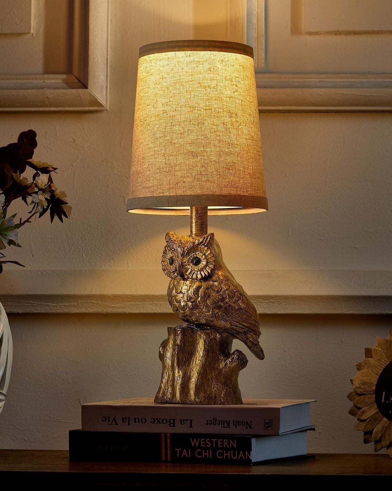 14.25" Small Table Lamps Set of 2 Table Lamps for Living Room Bedroom Owl Lam...