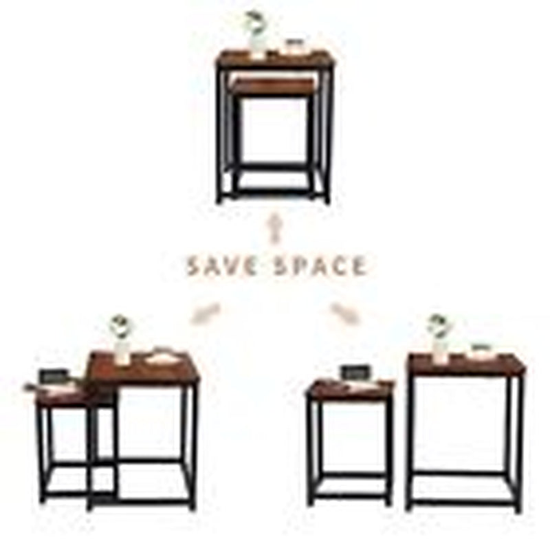 Nesting Tables Coffee Table Set of 2 - End Tables Living Room Small Side