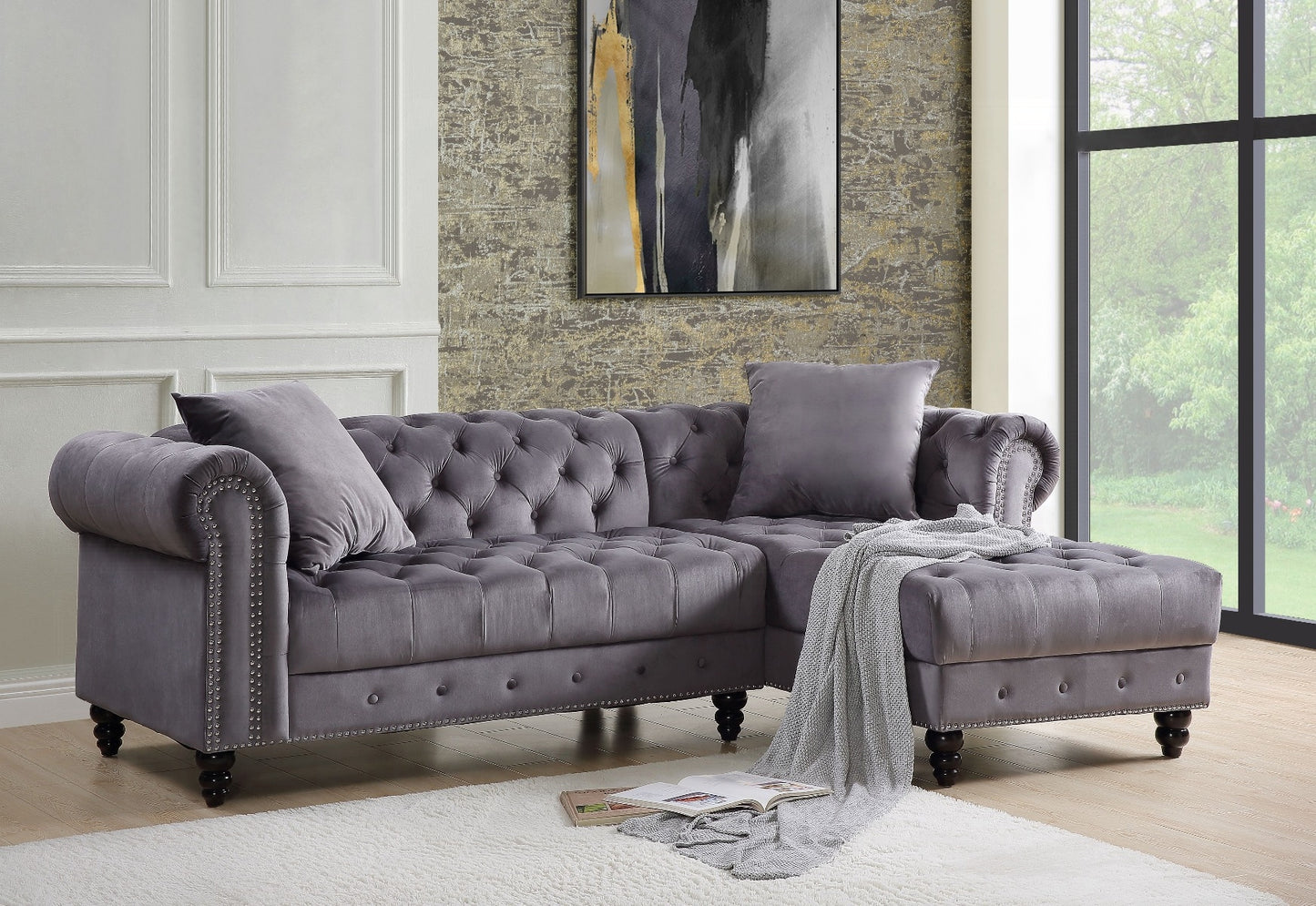 ADNELIS SECTIONAL SOFA GRAY