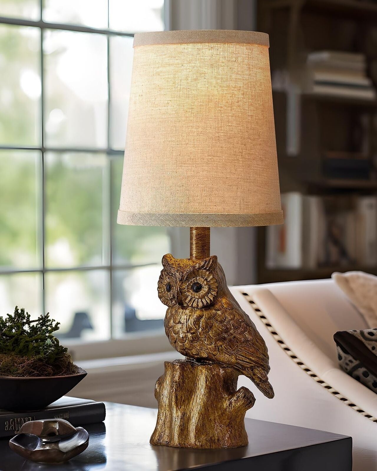 14.25" Small Table Lamps Set of 2 Table Lamps for Living Room Bedroom Owl Lam...