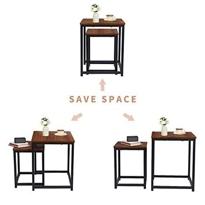 Nesting Tables Coffee Table Set of 2 - End Tables Living Room Small Side